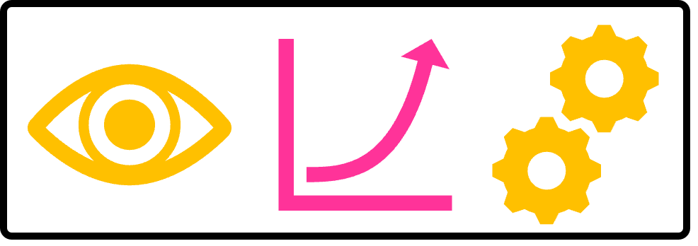 Data-interpretation icons representing conclusions from the publication-metadata analysis