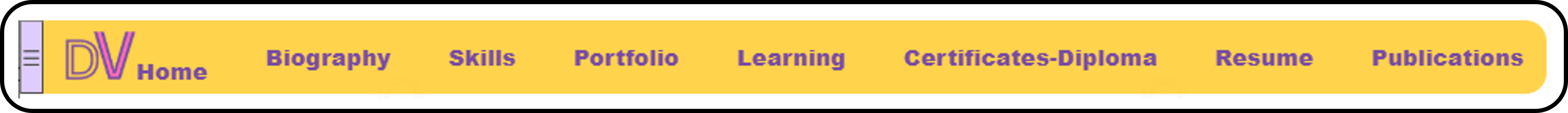 Responsive fixed navigation bar used on the professional website